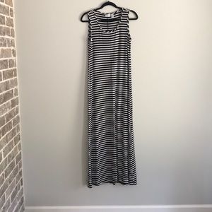 Black and White Striped Maxi Dress